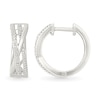 Thumbnail Image 3 of Diamond Accent Multi-Row Criss-Cross Hoop Earrings in Sterling Silver