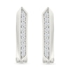Thumbnail Image 4 of 1/10 CT. T.W. Diamond Knife Edge Hoop Earrings in Sterling Silver