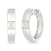 Thumbnail Image 1 of Diamond Accent Miracle Solitaire Hoop Earrings in Sterling Silver