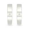 Thumbnail Image 4 of Diamond Accent Miracle Solitaire Hoop Earrings in Sterling Silver