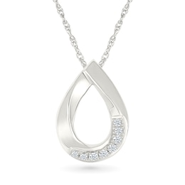 1/20 CT. T.W. Diamond Teardrop Pendant in Sterling Silver