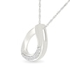 Thumbnail Image 2 of 1/20 CT. T.W. Diamond Teardrop Pendant in Sterling Silver