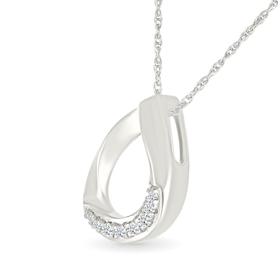 1/20 CT. T.w. Diamond Teardrop Pendant in Sterling Silver