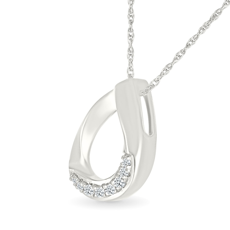 Main Image 2 of 1/20 CT. T.W. Diamond Teardrop Pendant in Sterling Silver