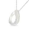 Thumbnail Image 3 of 1/20 CT. T.W. Diamond Teardrop Pendant in Sterling Silver