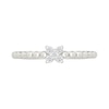 Thumbnail Image 2 of 1/10 CT. T.W. Diamond Flower Cluster Beaded Ring in Sterling Silver