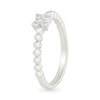 Thumbnail Image 3 of 1/10 CT. T.W. Diamond Flower Cluster Beaded Ring in Sterling Silver