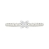 Thumbnail Image 4 of 1/10 CT. T.W. Diamond Flower Cluster Beaded Ring in Sterling Silver