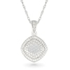 Thumbnail Image 1 of 1/20 CT. T.W. Diamond Rope-Textured Frame Tilted Cushion Pendant in Sterling Silver