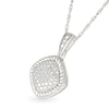 Thumbnail Image 2 of 1/20 CT. T.W. Diamond Rope-Textured Frame Tilted Cushion Pendant in Sterling Silver