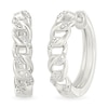 Thumbnail Image 1 of Diamond Accent Cuban Chain Link Hoop Earrings in Sterling Silver