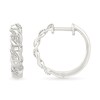Thumbnail Image 3 of Diamond Accent Cuban Chain Link Hoop Earrings in Sterling Silver