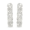 Thumbnail Image 4 of Diamond Accent Cuban Chain Link Hoop Earrings in Sterling Silver