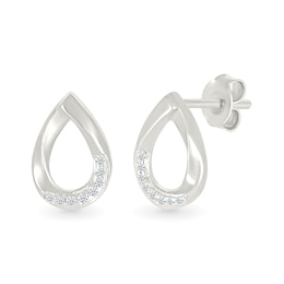 1/20 CT. T.W. Diamond Teardrop Stud Earrings in Sterling Silver