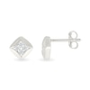 Thumbnail Image 3 of 1/8 CT. T.W. Diamond Star Tilted Square Stud Earrings in Sterling Silver