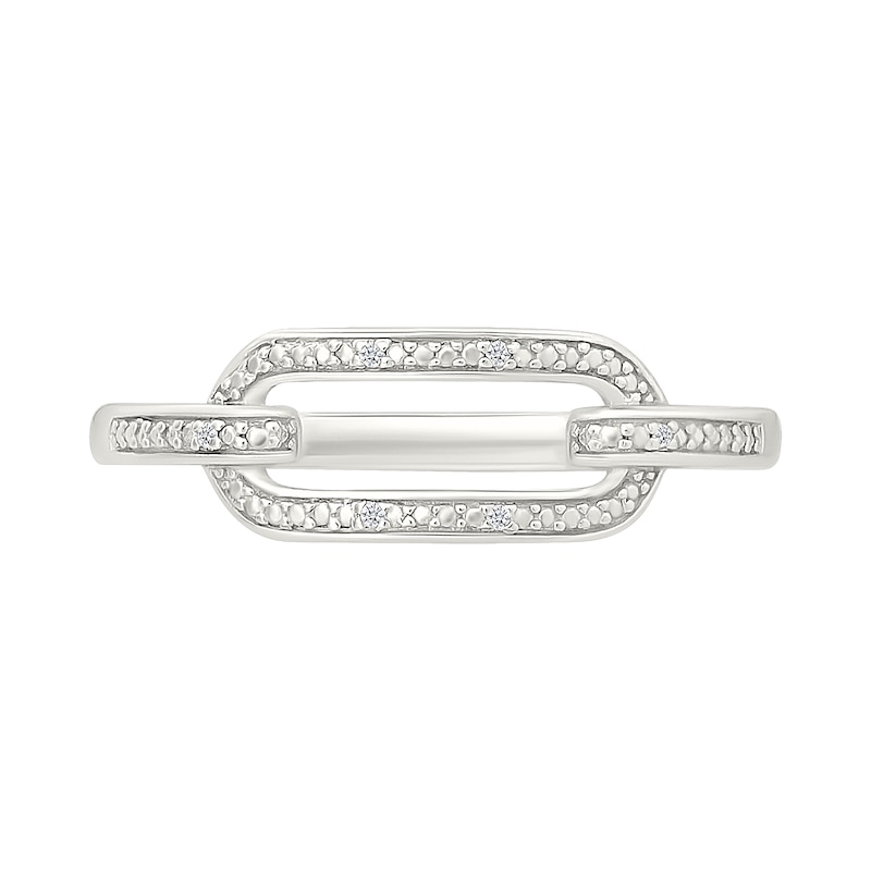 Main Image 2 of Diamond Accent Paper Clip Link Ring in Sterling Silver