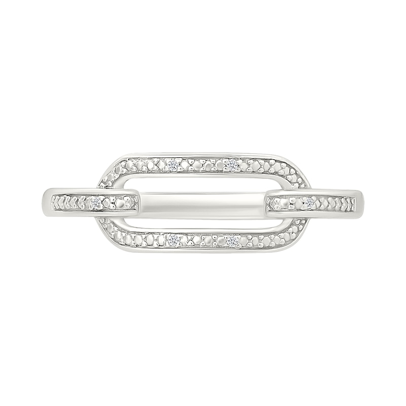 Main Image 4 of Diamond Accent Paper Clip Link Ring in Sterling Silver