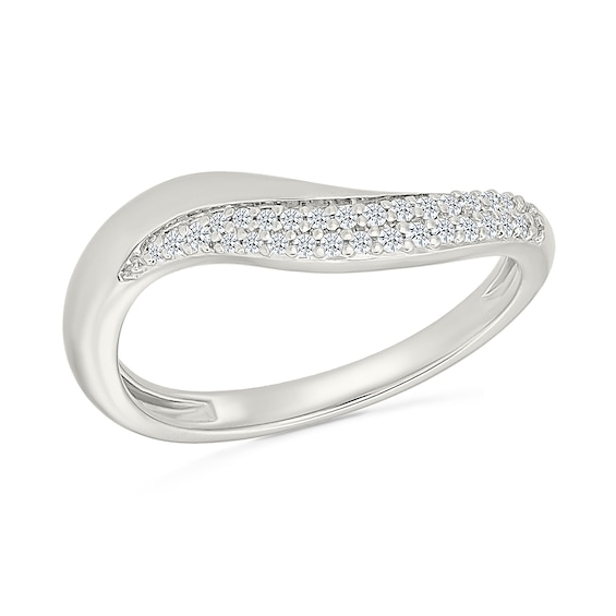 1/6 CT. T.w. Diamond Bypass Wave Ring in Sterling Silver