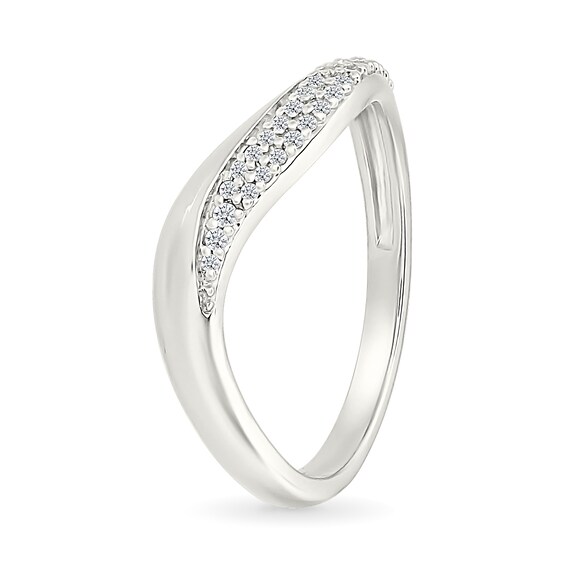 1/6 CT. T.w. Diamond Bypass Wave Ring in Sterling Silver