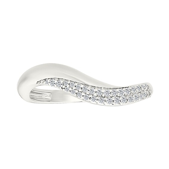 1/6 CT. T.w. Diamond Bypass Wave Ring in Sterling Silver