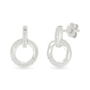 Thumbnail Image 1 of 1/20 CT. T.W. Diamond Circle Drop Earrings in Sterling Silver