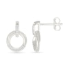 Thumbnail Image 2 of 1/20 CT. T.W. Diamond Circle Drop Earrings in Sterling Silver
