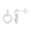 Thumbnail Image 3 of 1/20 CT. T.W. Diamond Circle Drop Earrings in Sterling Silver