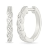 Thumbnail Image 1 of Diamond Accent Braided Hoop Earrings in Sterling Silver