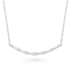 Thumbnail Image 1 of 1/10 CT. T.W. Diamond Station Curved Bar Necklace in Sterling Silver