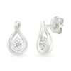 Thumbnail Image 1 of 1/8 CT. T.W. Diamond Twist Drop Earrings in Sterling Silver