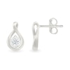 Thumbnail Image 2 of 1/8 CT. T.W. Diamond Twist Drop Earrings in Sterling Silver