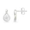 Thumbnail Image 3 of 1/8 CT. T.W. Diamond Twist Drop Earrings in Sterling Silver