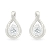 Thumbnail Image 4 of 1/8 CT. T.W. Diamond Twist Drop Earrings in Sterling Silver