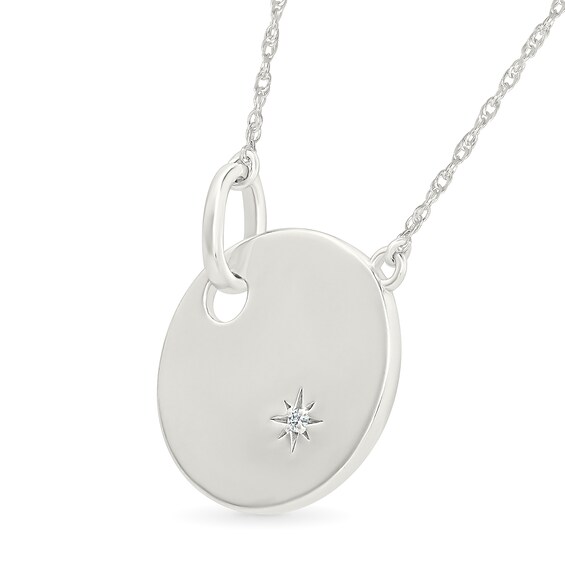 Diamond Accent Star Medallion Necklace in Sterling Silver