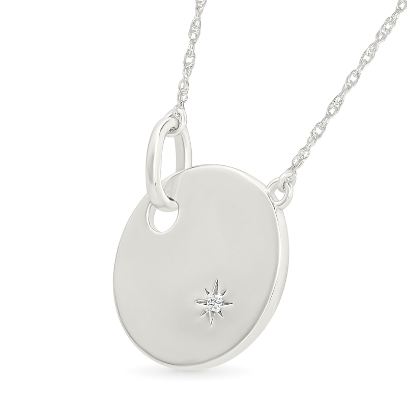 Main Image 2 of Diamond Accent Star Medallion Necklace in Sterling Silver