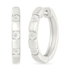Thumbnail Image 1 of Diamond Accent Miracle Three Stone Station Hoop Earrings in Sterling Silver