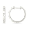 Thumbnail Image 2 of Diamond Accent Miracle Three Stone Station Hoop Earrings in Sterling Silver