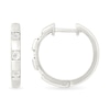 Thumbnail Image 3 of Diamond Accent Miracle Three Stone Station Hoop Earrings in Sterling Silver