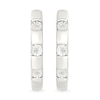 Thumbnail Image 4 of Diamond Accent Miracle Three Stone Station Hoop Earrings in Sterling Silver