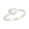 Thumbnail Image 1 of Diamond Accent Twisted Knot Ring in Sterling Silver