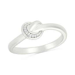Diamond Accent Twisted Knot Ring in Sterling Silver