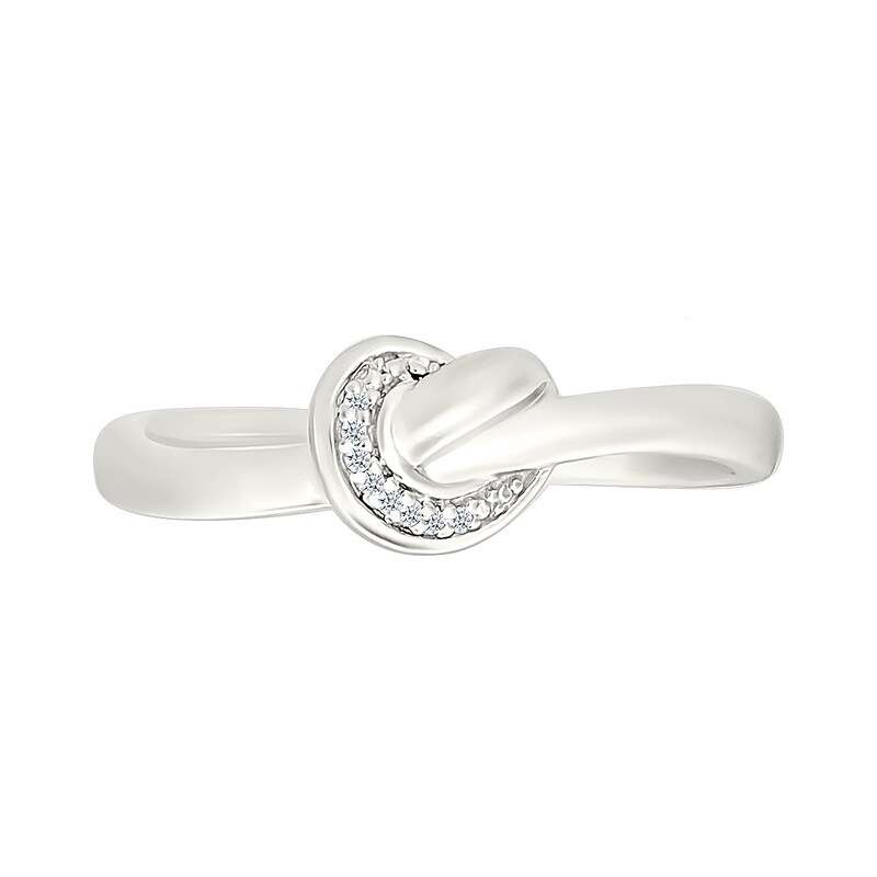 Main Image 2 of Diamond Accent Twisted Knot Ring in Sterling Silver