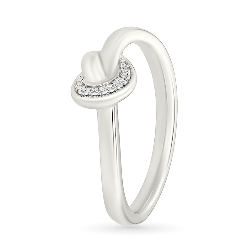 Main Image 3 of Diamond Accent Twisted Knot Ring in Sterling Silver