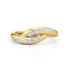 Thumbnail Image 1 of 1/5 CT. T.W. Diamond Swirl Bypass Ring in Sterling Silver with 24K Gold Plate