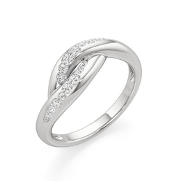 1/5 CT. T.W. Diamond Swirl Bypass Ring in Sterling Silver