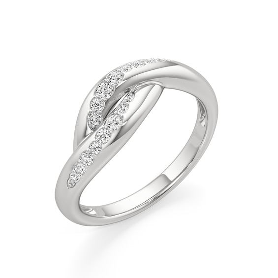 1/5 CT. T.w. Diamond Swirl Bypass Ring in Sterling Silver