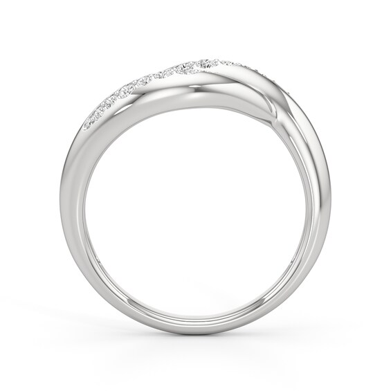 1/5 CT. T.w. Diamond Swirl Bypass Ring Sterling Silver