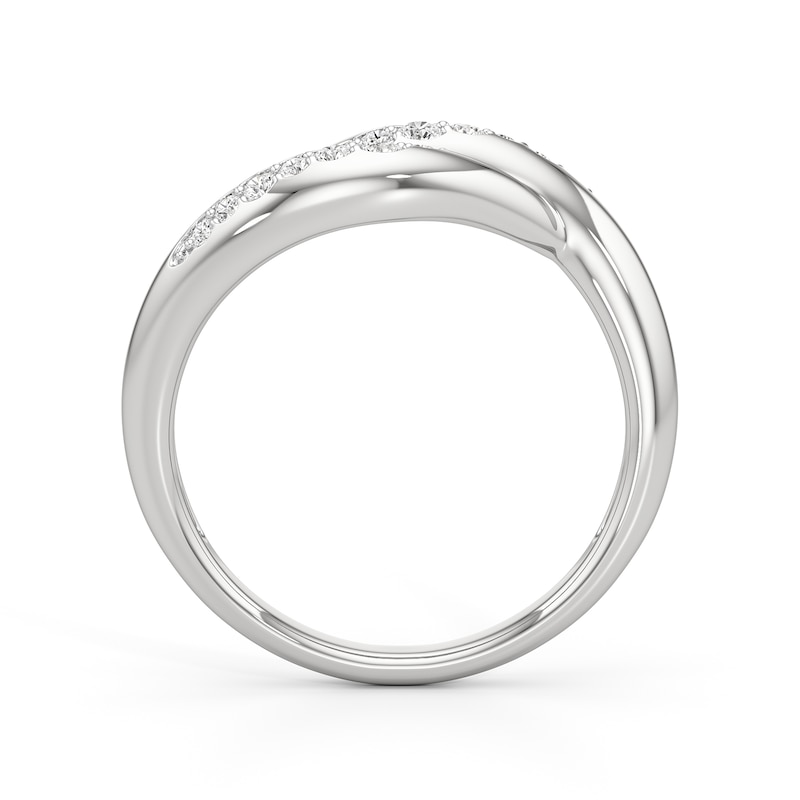 Main Image 2 of 1/5 CT. T.W. Diamond Swirl Bypass Ring in Sterling Silver