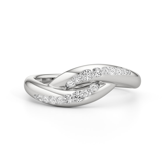 1/5 CT. T.w. Diamond Swirl Bypass Ring Sterling Silver