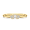 Thumbnail Image 1 of 1/10 CT. T.W. Baguette and Round Diamond Tri-Sides Ring in 10K Gold
